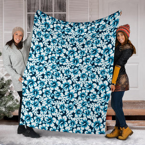 Hibiscus Pattern Print Design 04 Premium Blanket