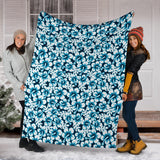 Hibiscus Pattern Print Design 04 Premium Blanket