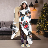 Cute Ninja Design Pattern Hooded Blanket