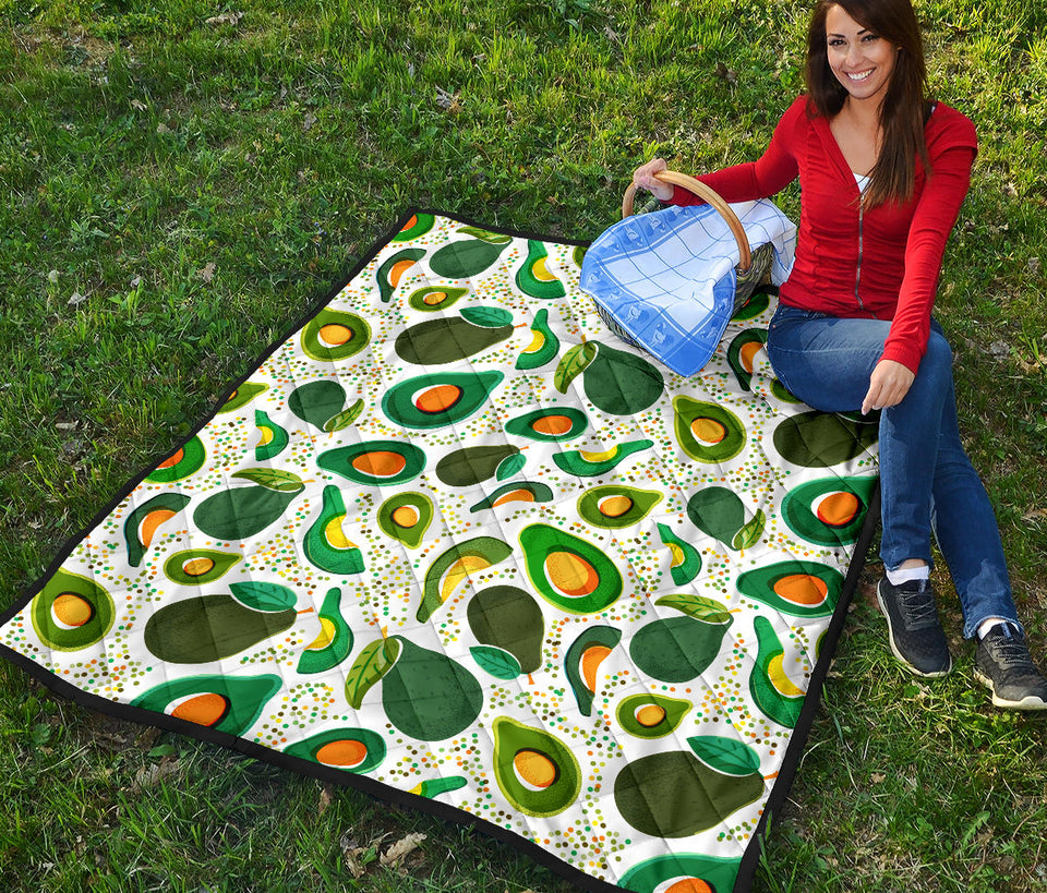 Avocado Design Pattern Premium Quilt