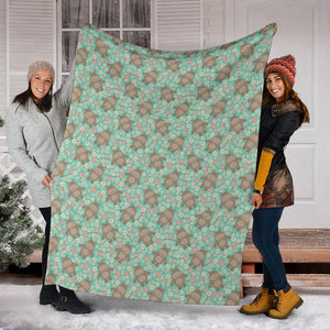 Hippopotamus Pattern Print Design 02 Premium Blanket