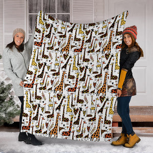 Giraffe Pattern Print Design 05 Premium Blanket