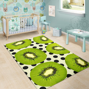 Kiwi Black Dot Background Area Rug