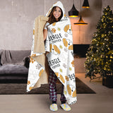 Cute Beagle Dog Pattern Background Hooded Blanket