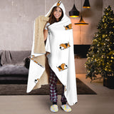 Cute Beagle Dog Sleeping Pattern Hooded Blanket