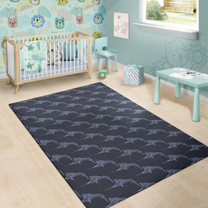 Swordfish Pattern Print Design 03 Area Rug