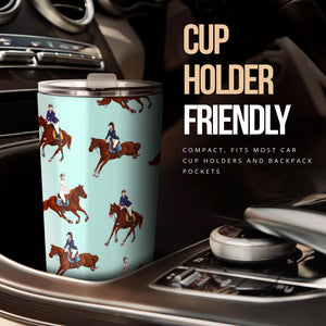 Horses Running Horses Rider Pattern Tumbler