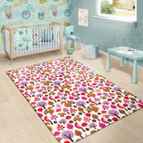 Squirrel Pattern Print Design 02 Area Rug