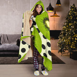 Kiwi Black Dot Background Hooded Blanket