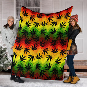 Canabis Marijuana Weed Pattern Print Design 03 Premium Blanket