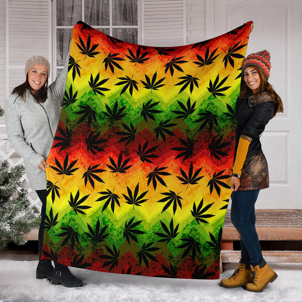 Canabis Marijuana Weed Pattern Print Design 03 Premium Blanket