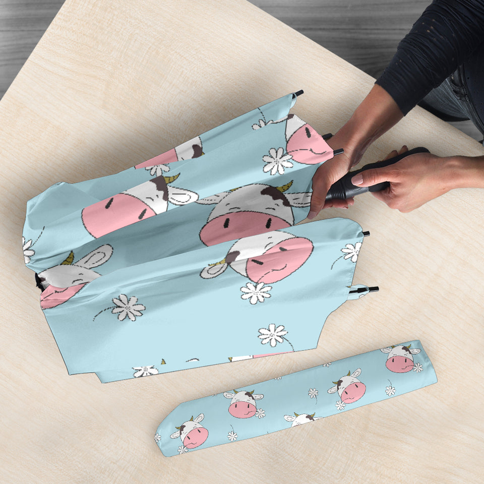 Cute Cow Flower Pattern Umbrella