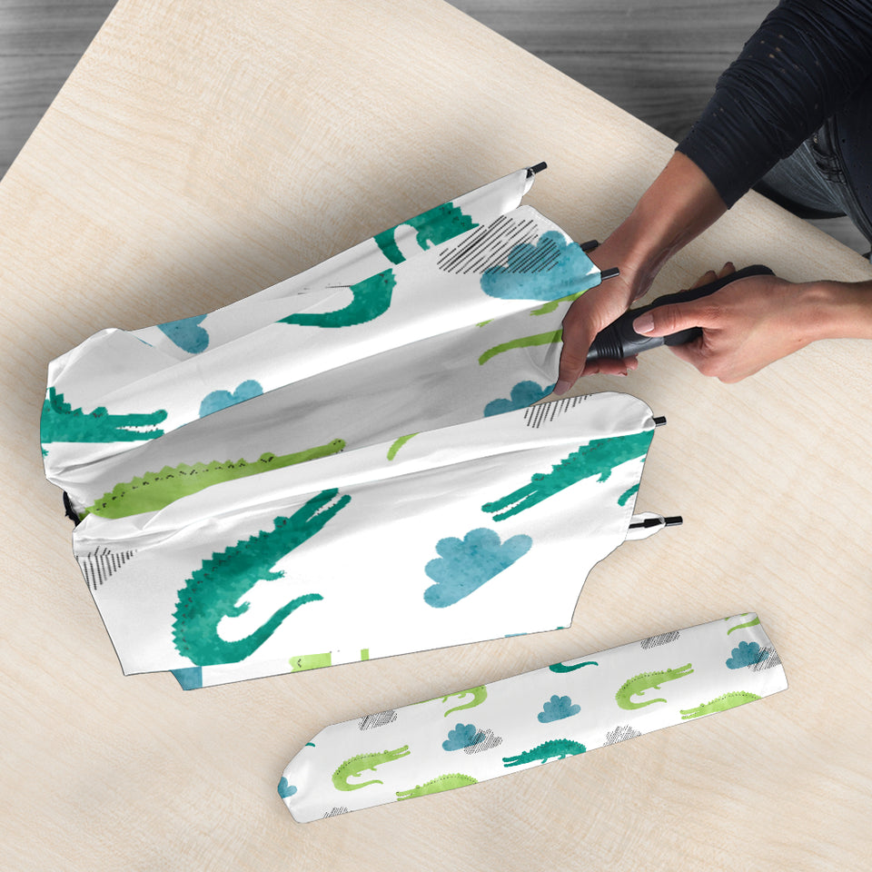 Watercolor Crocodile Pattern Umbrella
