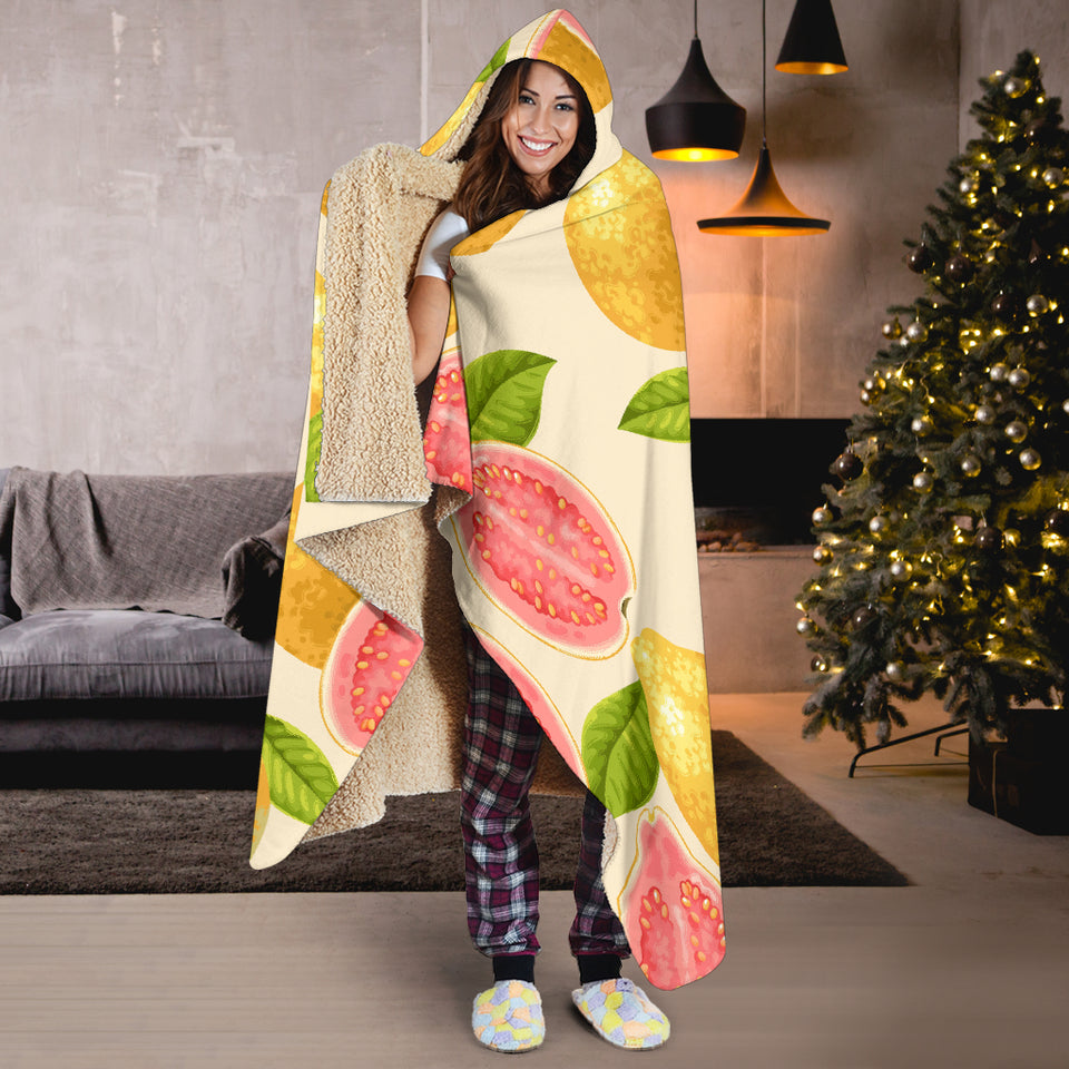 Beautiful Guava Pattern Hooded Blanket