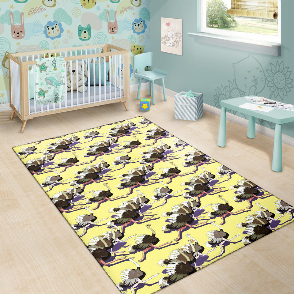 Ostrich Pattern Print Design 04 Area Rug