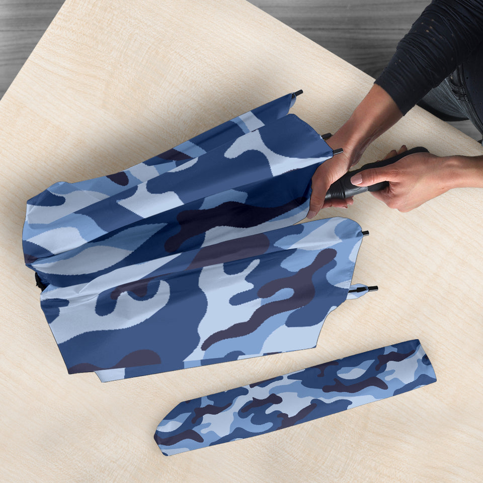 Blue Camo Camouflage Pattern Umbrella