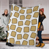 Bread Toast Pattern Print Design 03 Premium Blanket