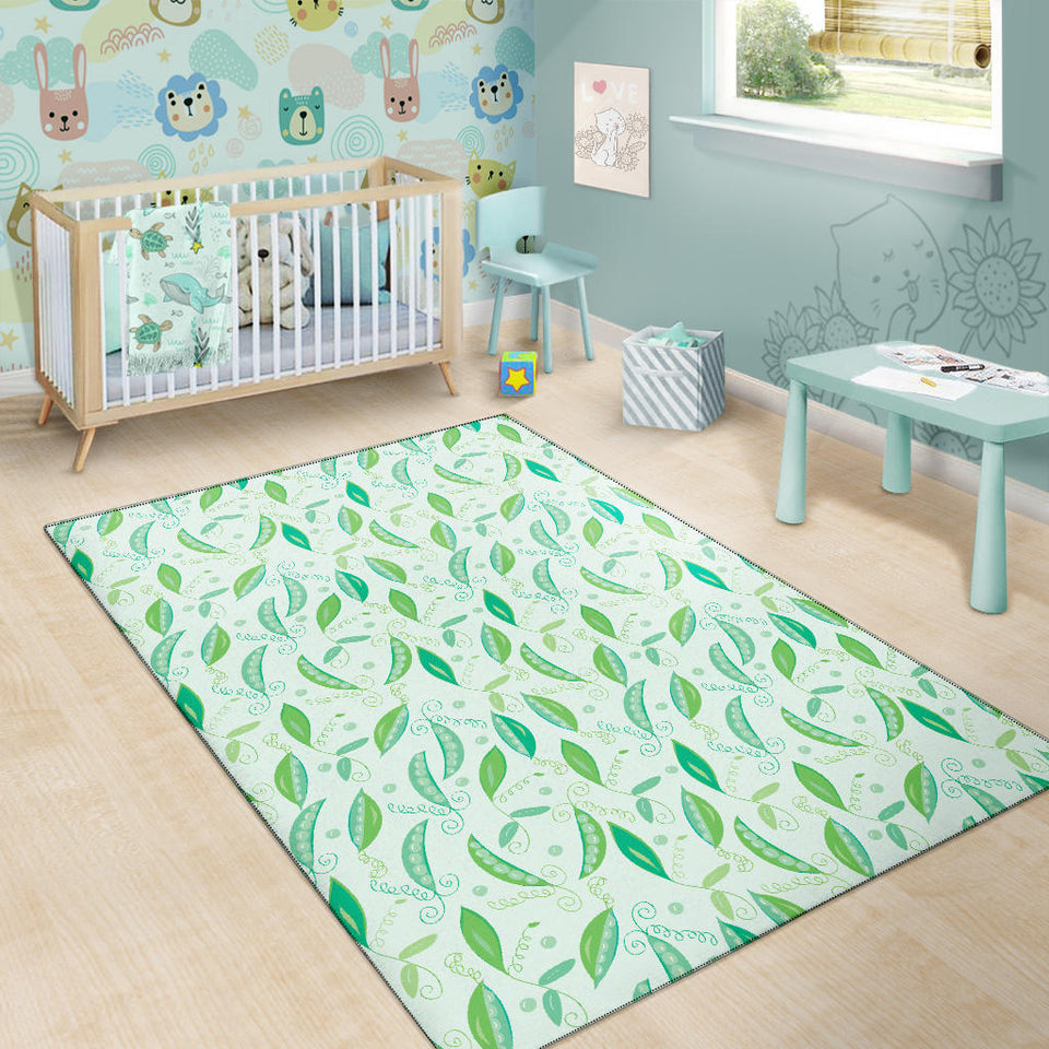 Green Peas Pattern Print Design 01 Area Rug