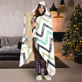 Zigzag  Chevron Paint Pattern Hooded Blanket