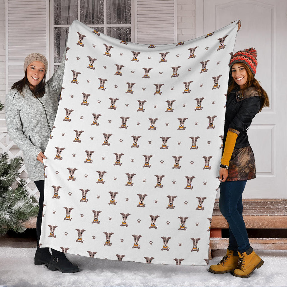Greyhound Pattern Print Design 05 Premium Blanket