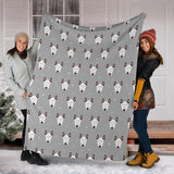 Bull Terrier Pattern Print Design 05 Premium Blanket