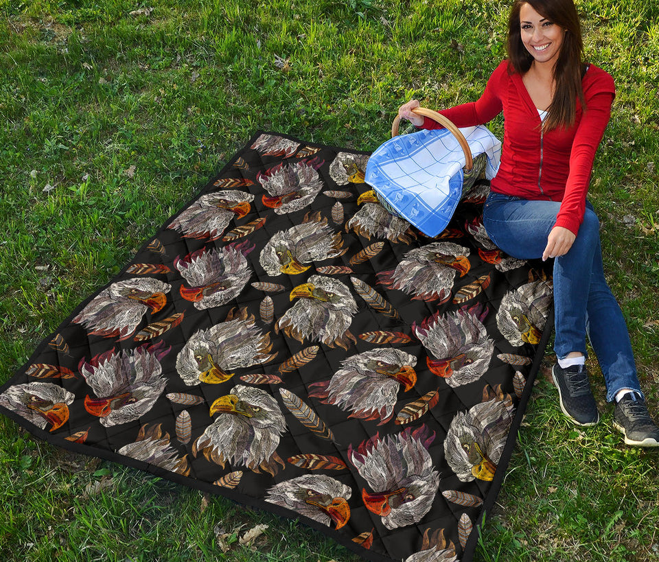 Eagle Pattern Print Design 05 Premium Quilt