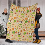 Guinea Pig Pattern Print Design 05 Premium Blanket