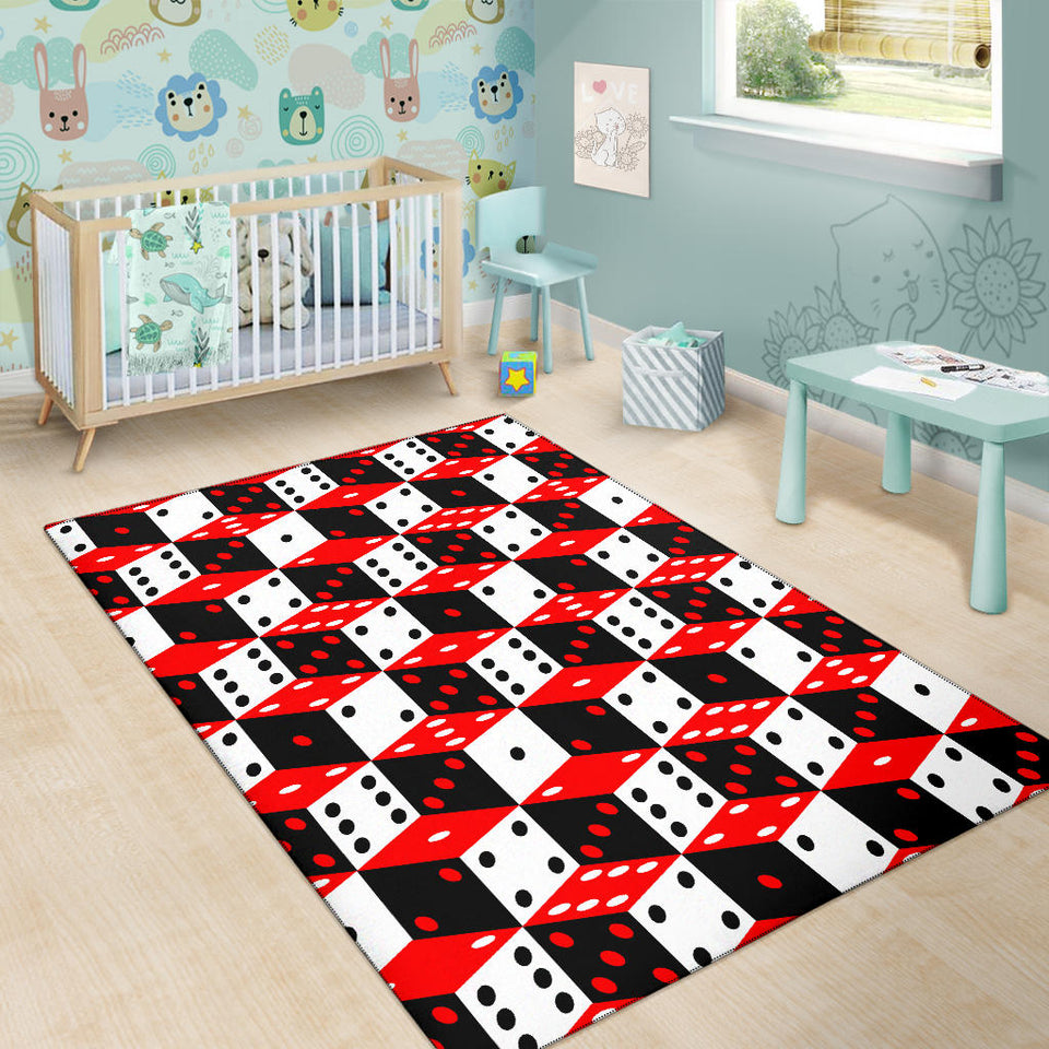 Dice Pattern Print Design 02 Area Rug