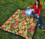 Cool Geometric Lime Pattern Premium Quilt