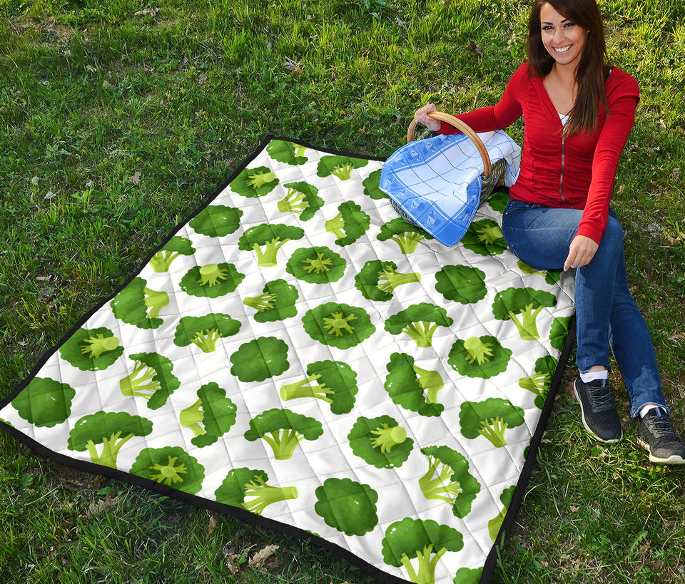Cute Broccoli Pattern Premium Quilt