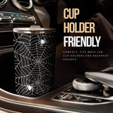 Spider Web Design Pattern Black Background White Cobweb Tumbler