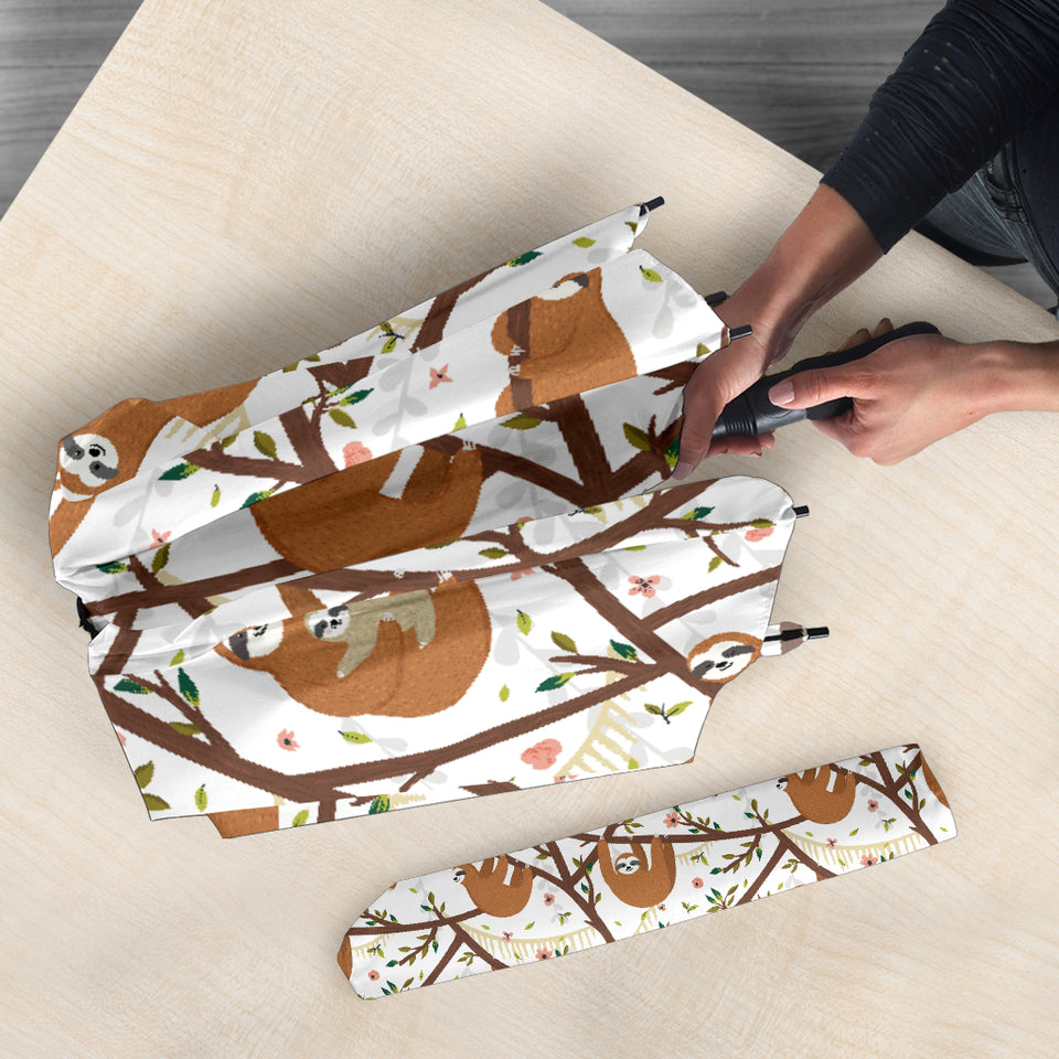 Sloths Hanging On The Tree Pattern Umbrella