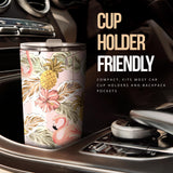 Pink Flamingo Birds Pineapples Hibiscus Flower Pattern Tumbler