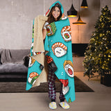 Cute Sushi Pattern Hooded Blanket