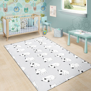 Bull Terrier Pattern Print Design 01 Area Rug