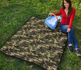 Dark Green Camo Camouflage Pattern Premium Quilt