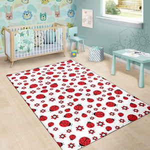 Ladybug Pattern Print Design 04 Area Rug