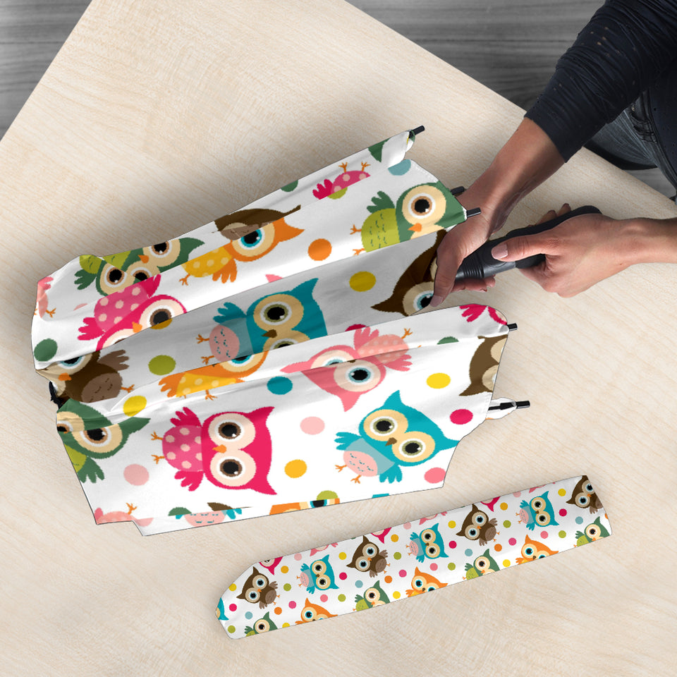 Color Cute Owl Pattern Umbrella