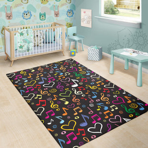 Music Notes Pattern Print Design 02 Area Rug