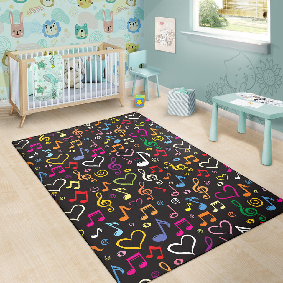 Music Notes Pattern Print Design 02 Area Rug
