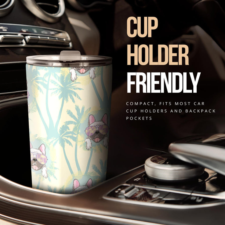 French Bulldog Hawaii Blackground Tumbler