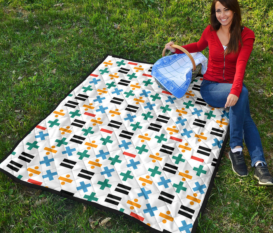 Math Pattern Print Design 05 Premium Quilt