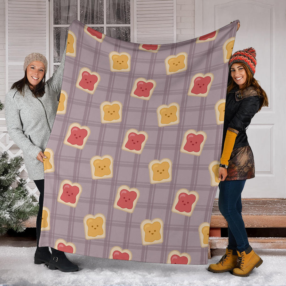 Bread Toast Pattern Print Design 05 Premium Blanket