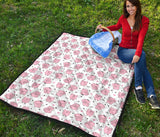 Pig Pattern Print Design 03 Premium Quilt