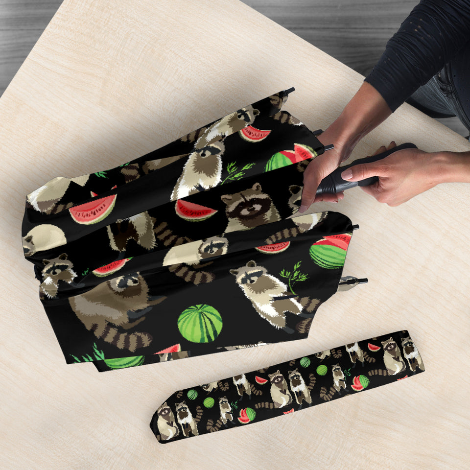 Raccoon Watermelon Pattern Umbrella