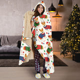 Corgi Christmas Pattern Hooded Blanket