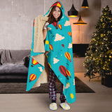Hot Air Balloon Sky Pattern Hooded Blanket