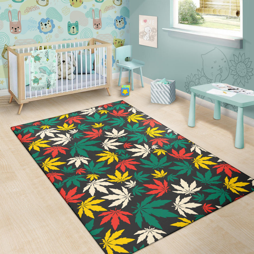Canabis Marijuana Weed Pattern Print Design 02 Area Rug