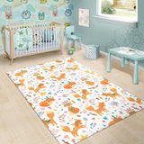 Cute Tribal Fox Pattern Area Rug