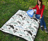 Cute Dolphins Childish Style Pattern Premium Quilt